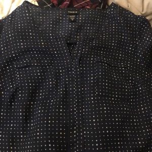Torrid 0 pull over blouse. Navy with stars.